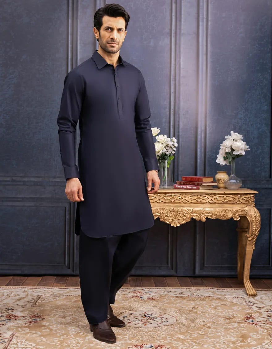 MIDNIGHT BLUE COTTON UNSTITCHED KAMEEZ SHALWAR FABRIC | JJMS-3001-BL