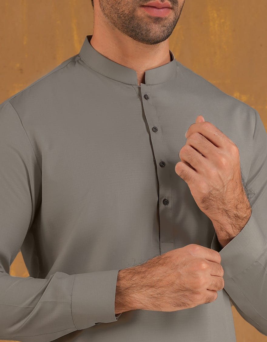 LIGHT GREY BLENDED UNSTITCHED KAMEEZ SHALWAR FABRIC