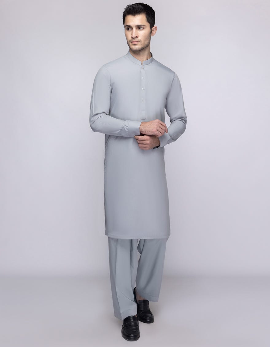 GREY BLENDED UNSTITCHED KAMEEZ SHALWAR FABRIC | JJMS-3067