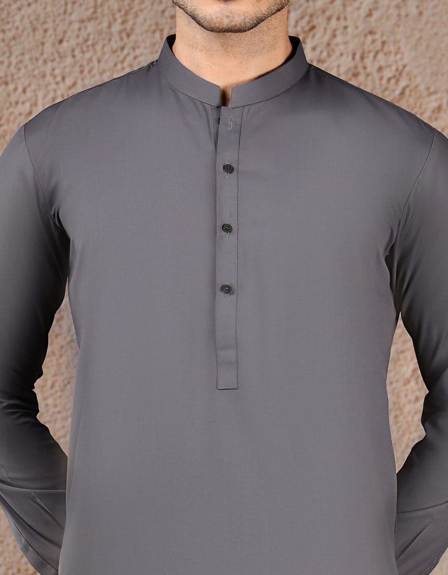 STONE GREY BLENDED UNSTITCHED KAMEEZ SHALWAR FABRIC