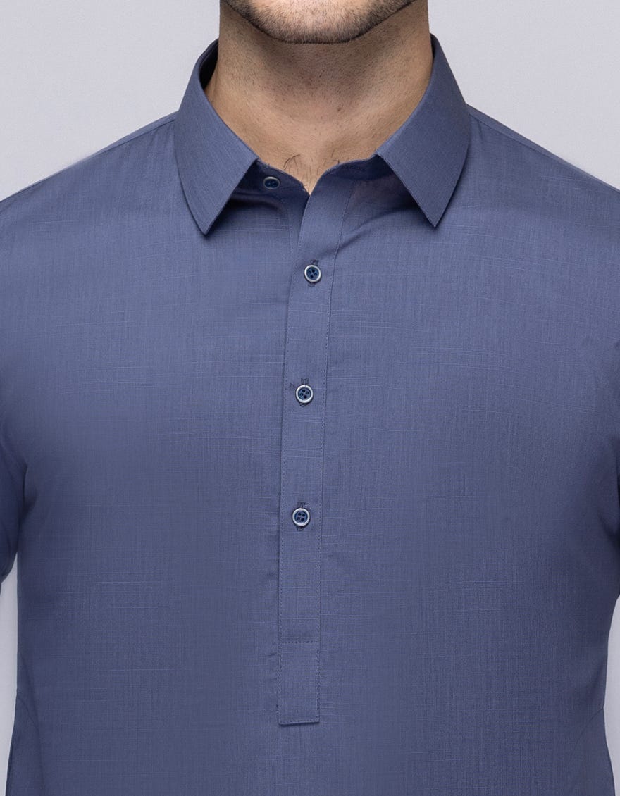 DARK GREY BLENDED UNSTITCHED KAMEEZ SHALWAR FABRIC | JJMS-3082