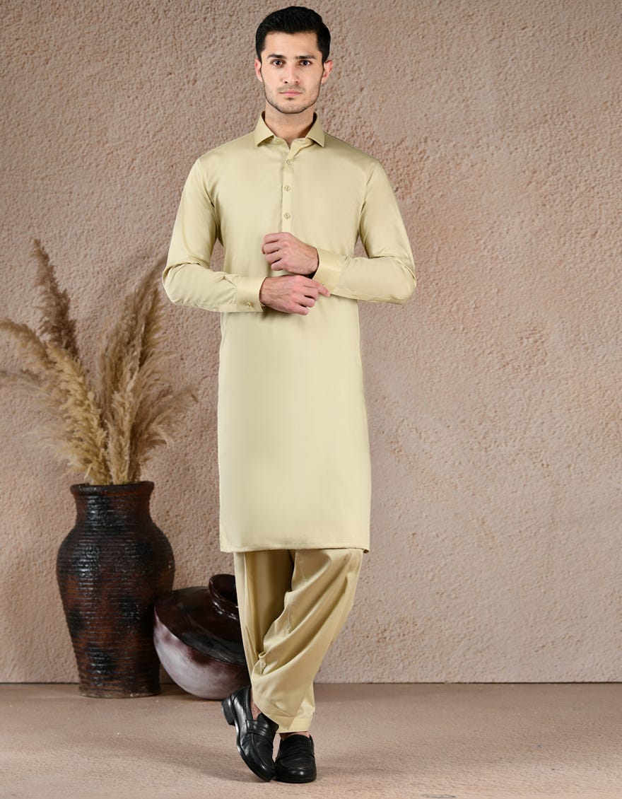 SAND COTTON UNSTITCHED KAMEEZ SHALWAR FABRIC
