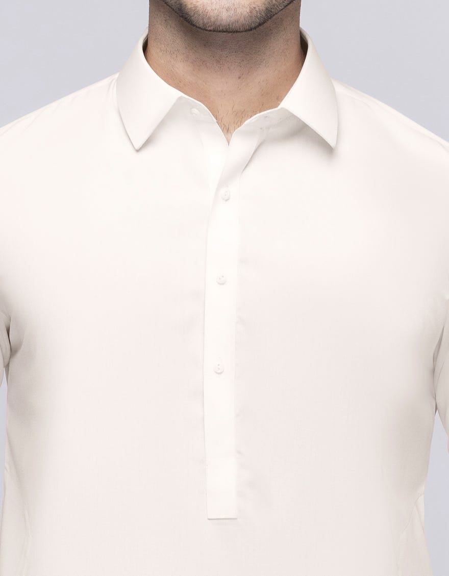 CREAM BLENDED UNSTITCHED KAMEEZ SHALWAR FABRIC | JJMS-3119