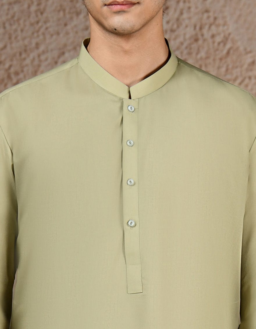 LIGHT OLIVE BLENDED UNSTITCHED KAMEEZ SHALWAR FABRIC