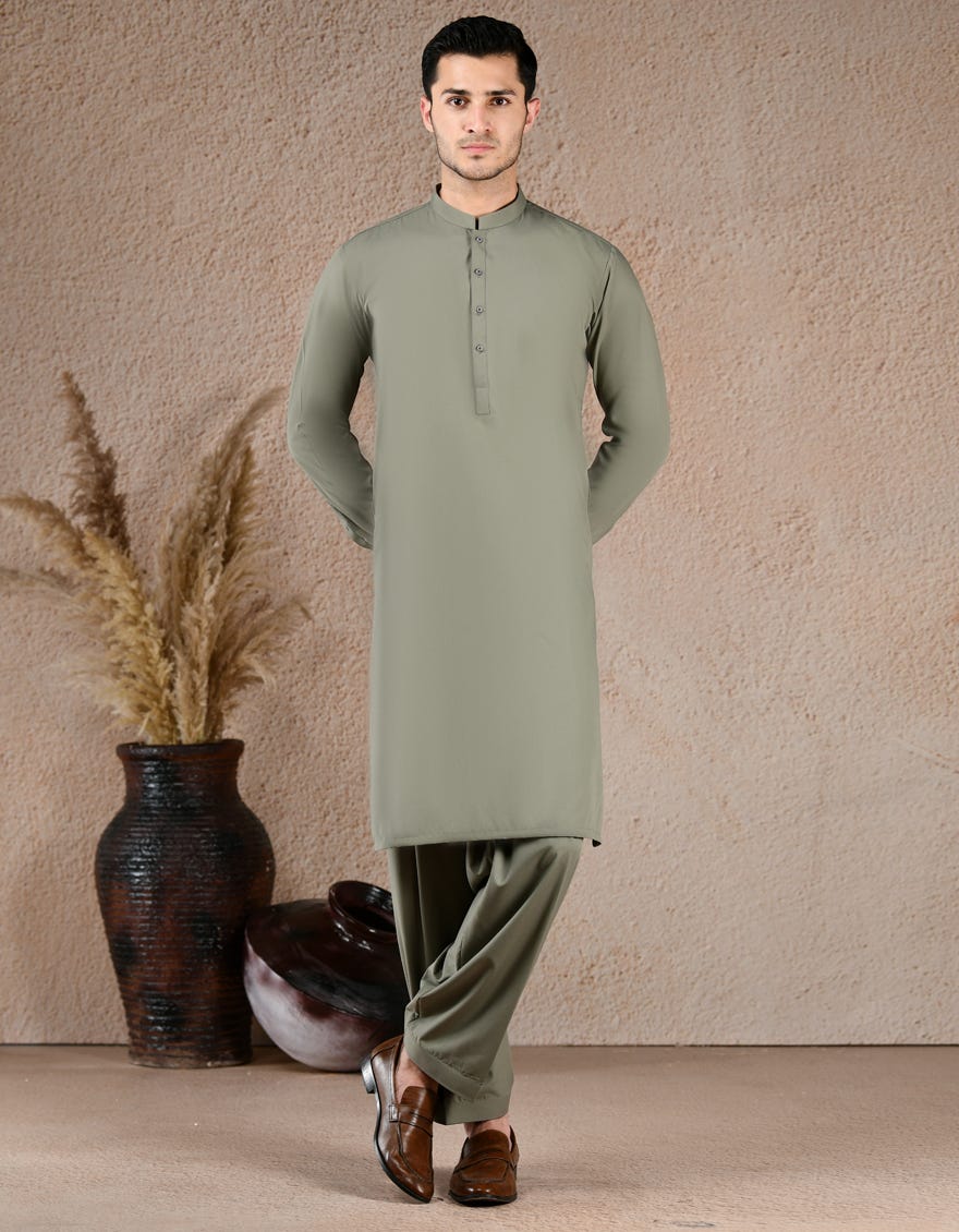 SAGE GREEN BLENDED UNSTITCHED KAMEEZ SHALWAR FABRIC