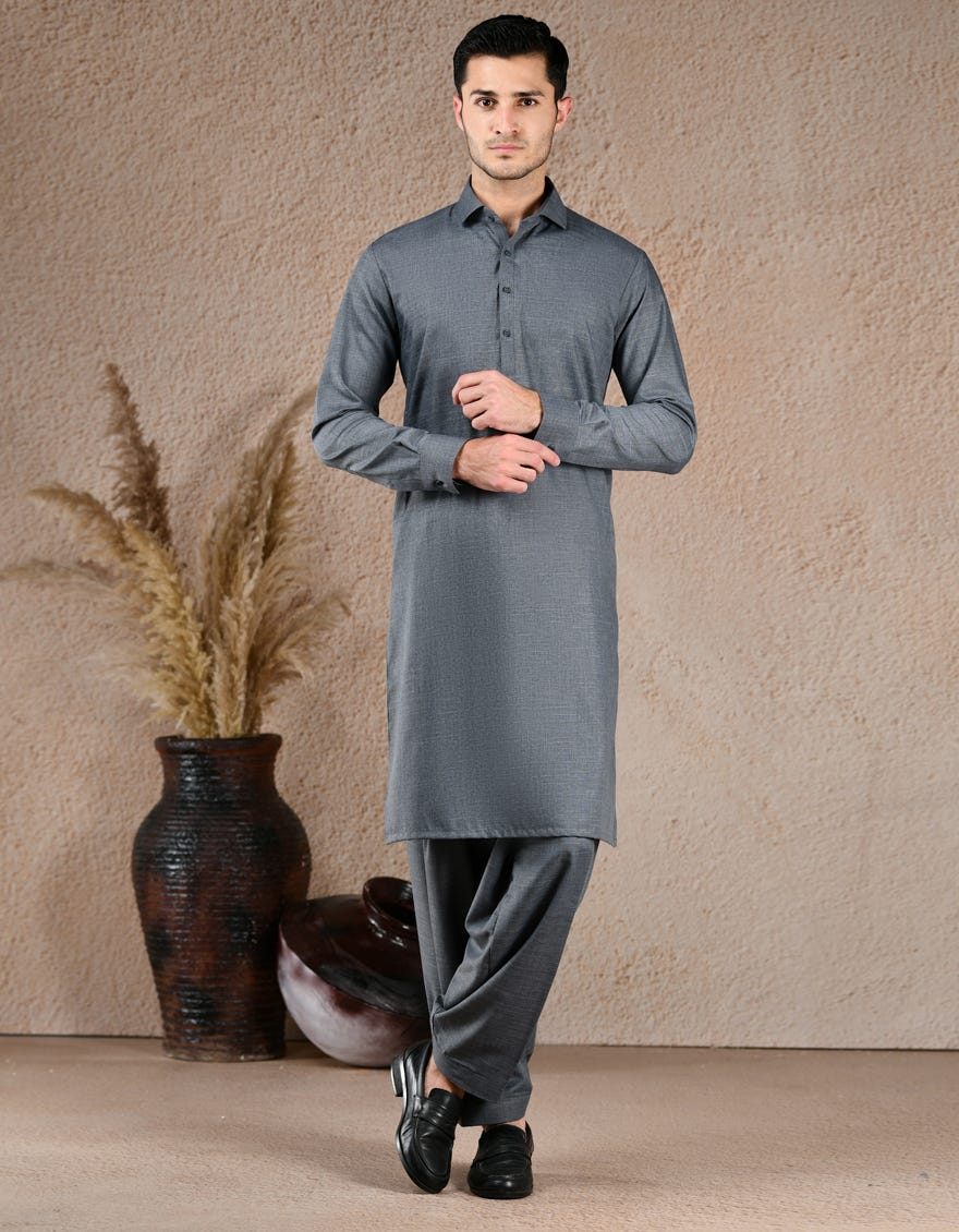BLUISH GREY BLENDED UNSTITCHED KAMEEZ SHALWAR FABRIC