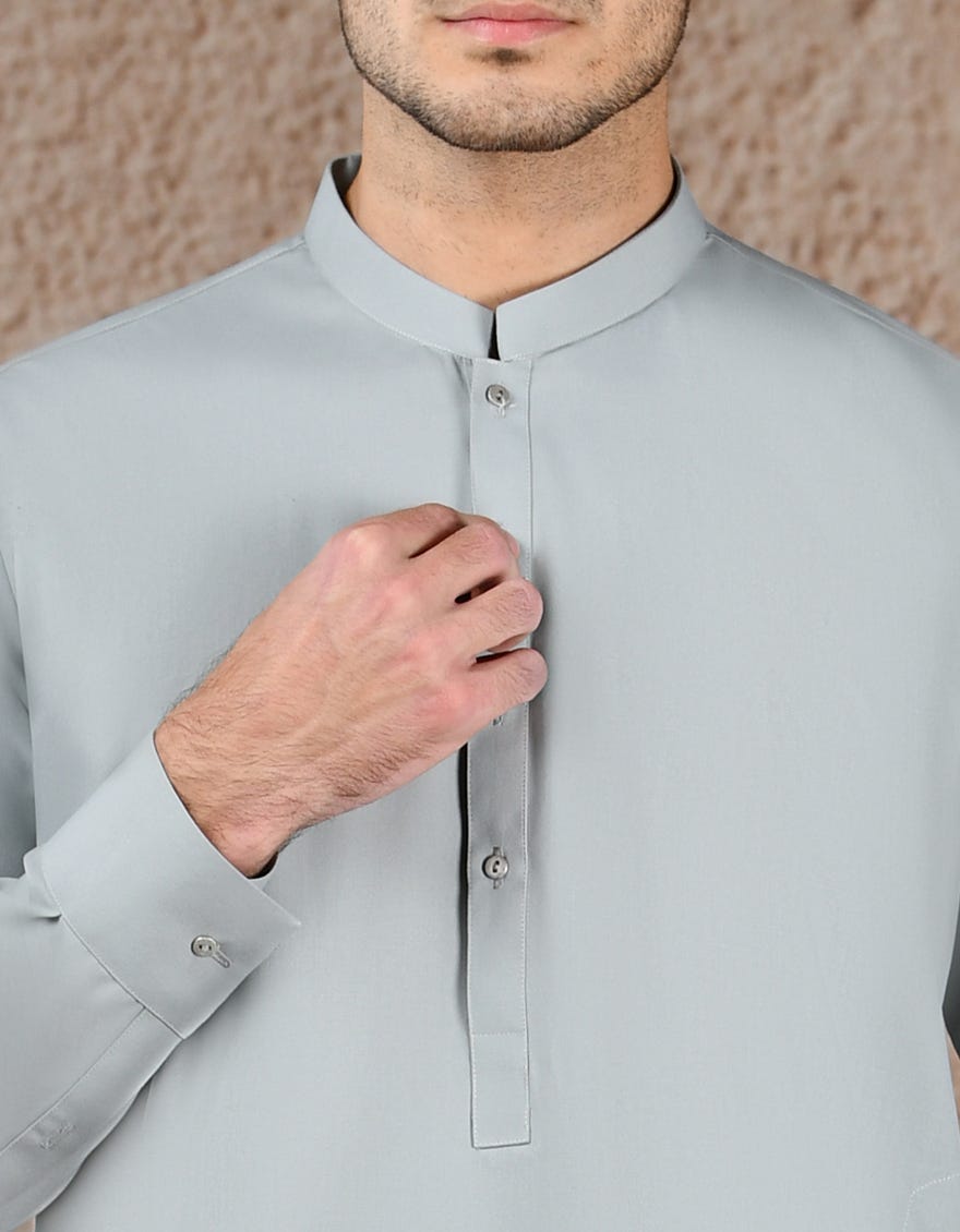 LIGHT GREY BLENDED UNSTITCHED KAMEEZ SHALWAR FABRIC