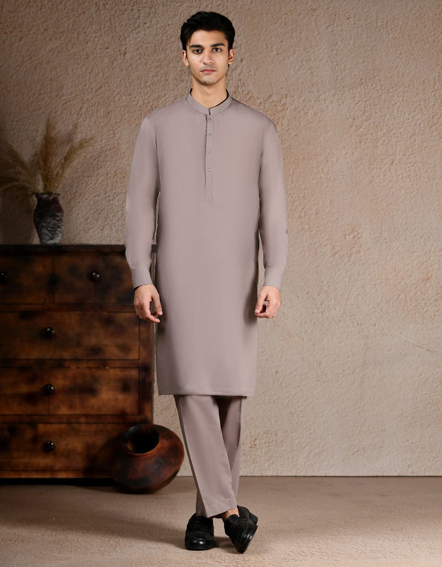 GREY BLENDED UNSTITCHED KAMEEZ SHALWAR FABRIC