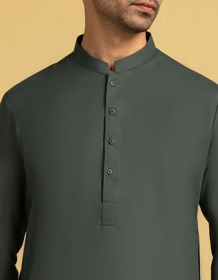 GREEN BLENDED UNSTITCHED KAMEEZ SHALWAR FABRIC