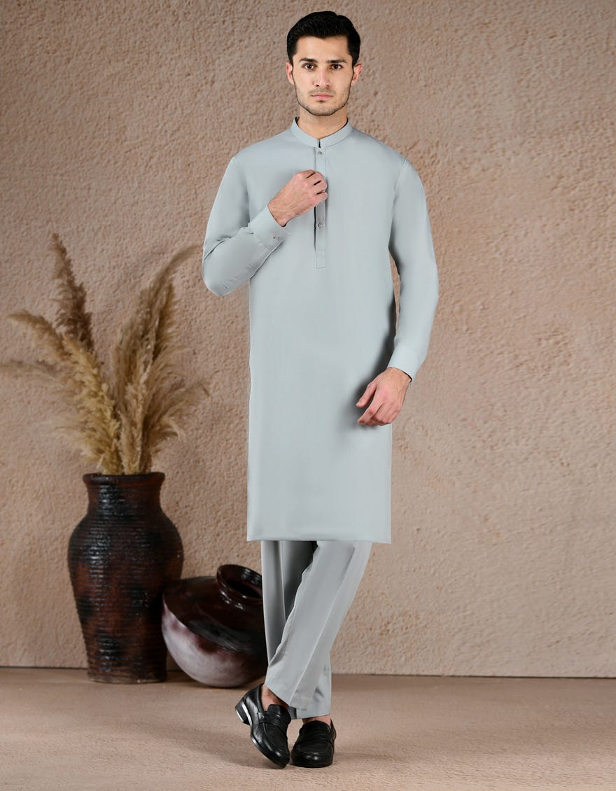 AQUA BLENDED UNSTITCHED KAMEEZ SHALWAR FABRIC
