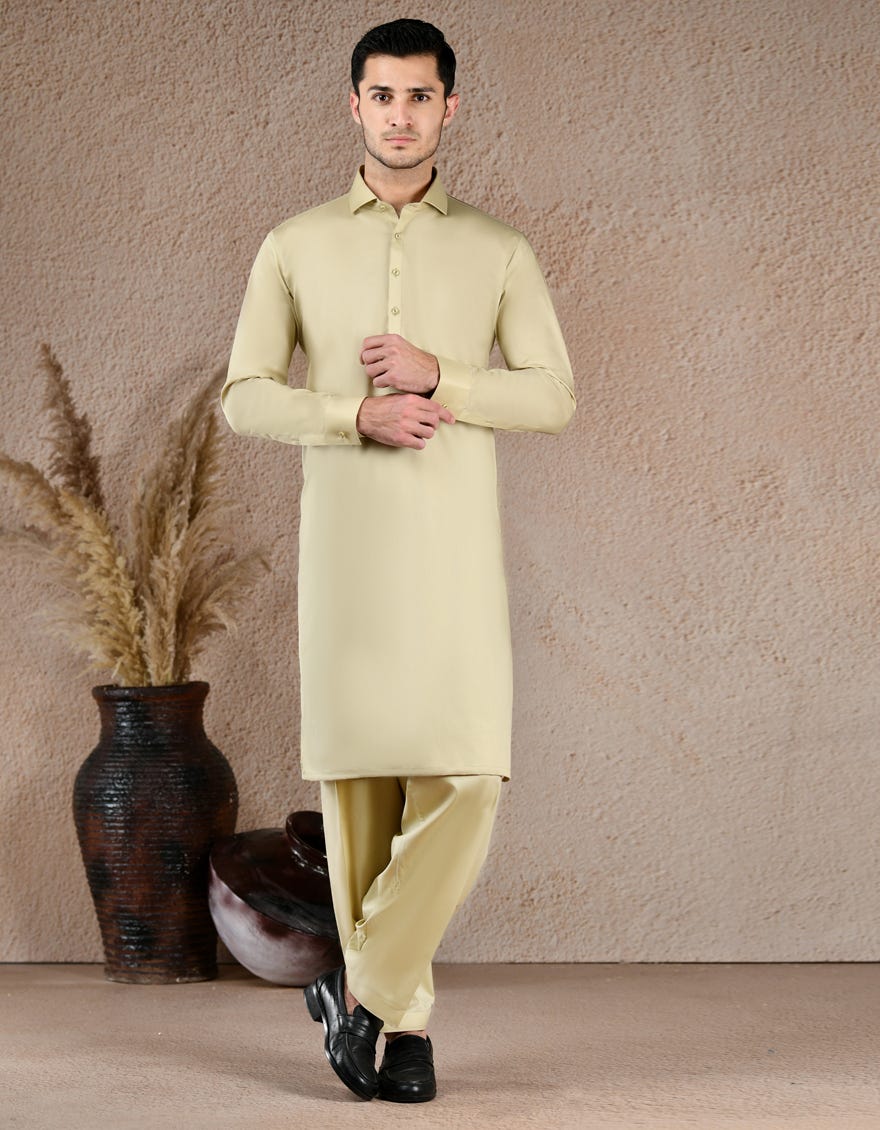 LIME GREEN BLENDED UNSTITCHED KAMEEZ SHALWAR FABRIC