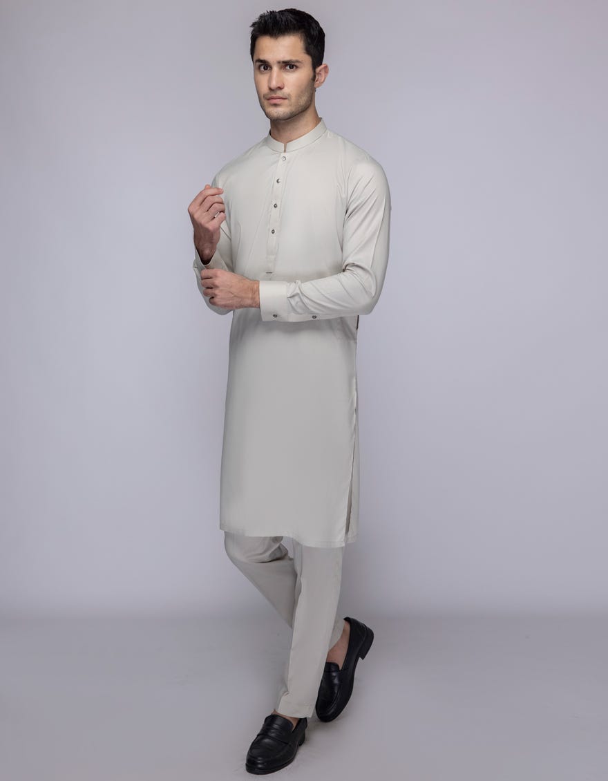 SMOKE GREY BLENDED UNSTITCHED KAMEEZ SHALWAR FABRIC