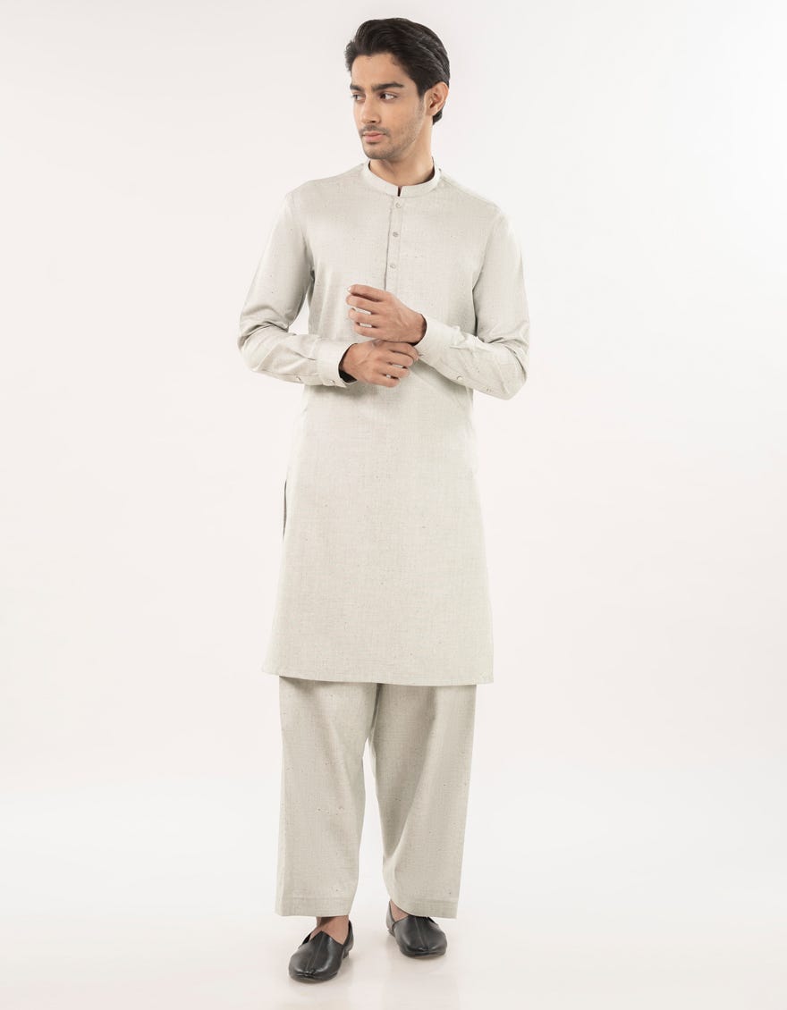 IVORY BLENDED UNSTITCHED KAMEEZ SHALWAR FABRIC