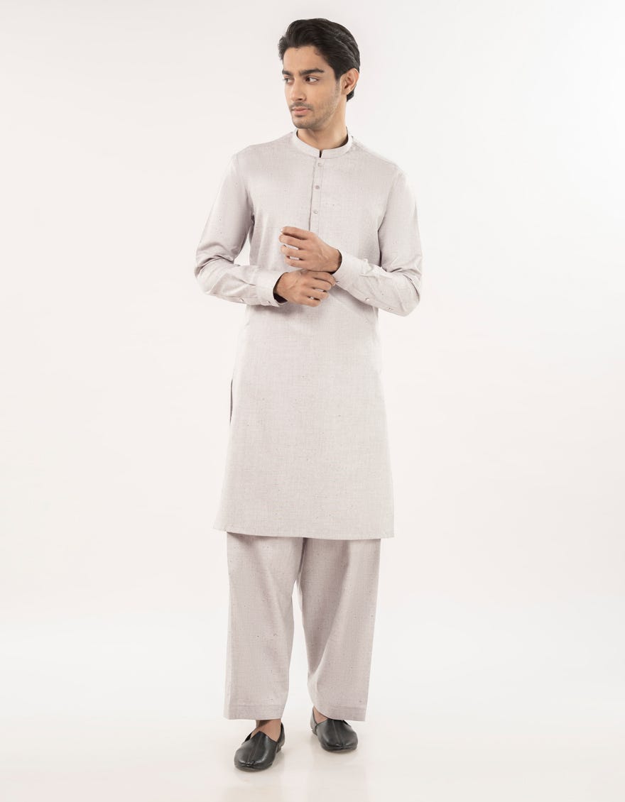 GREY BLENDED UNSTITCHED KAMEEZ SHALWAR FABRIC