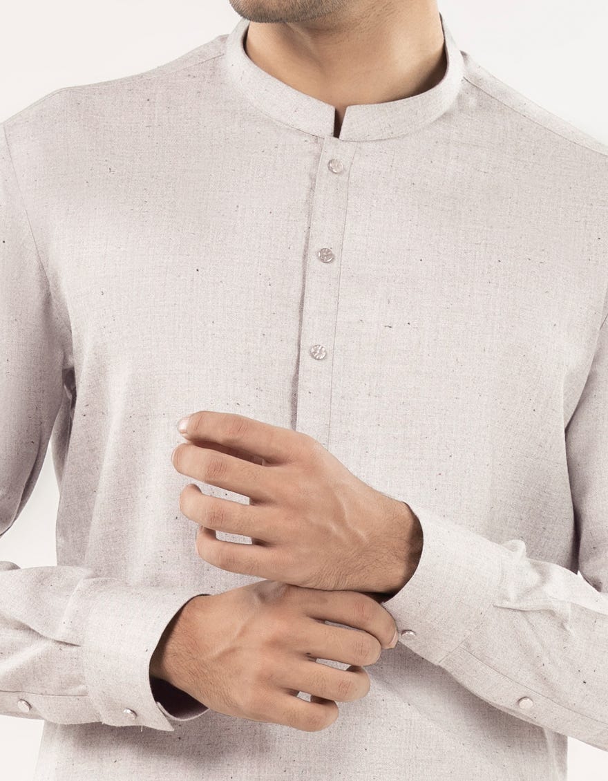 GREY BLENDED UNSTITCHED KAMEEZ SHALWAR FABRIC