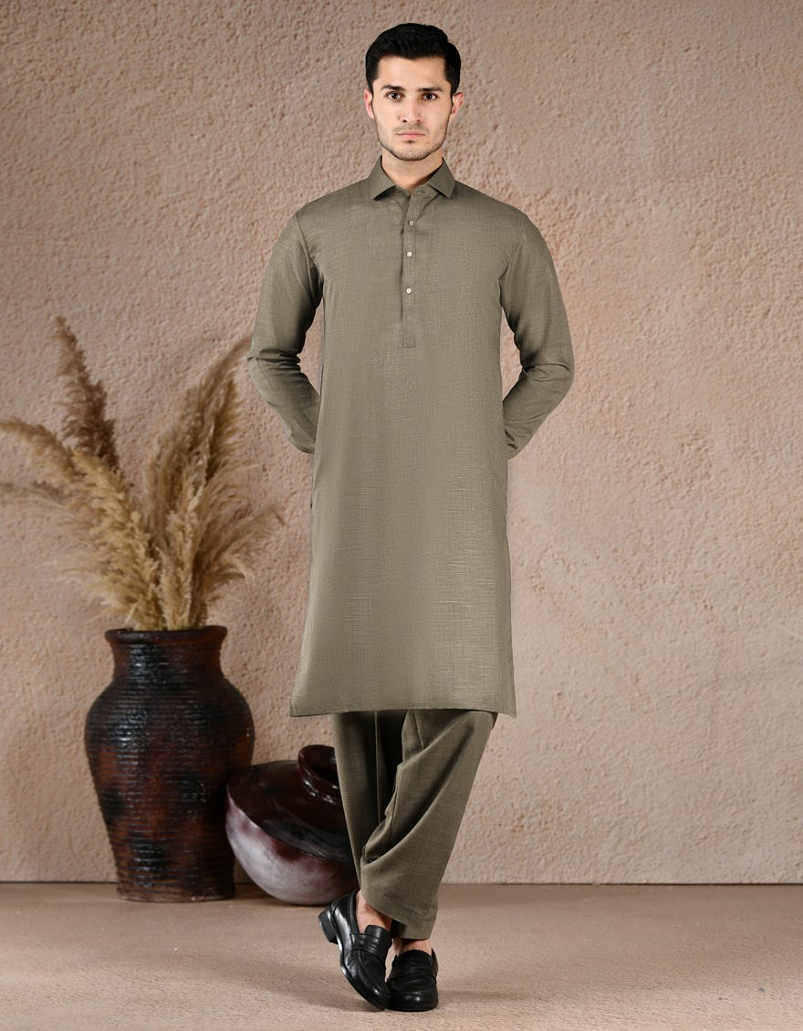 LIGHT GREEN BLENDED UNSTITCHED KAMEEZ SHALWAR FABRIC