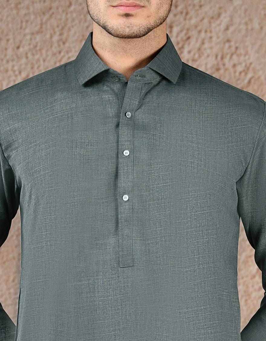 BLUE BLENDED UNSTITCHED KAMEEZ SHALWAR FABRIC