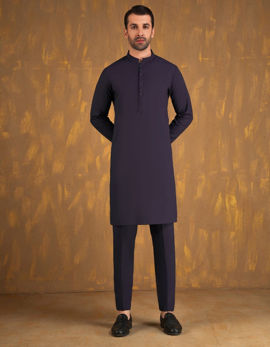INDIGO BLENDED UNSTITCHED KAMEEZ SHALWAR FABRIC