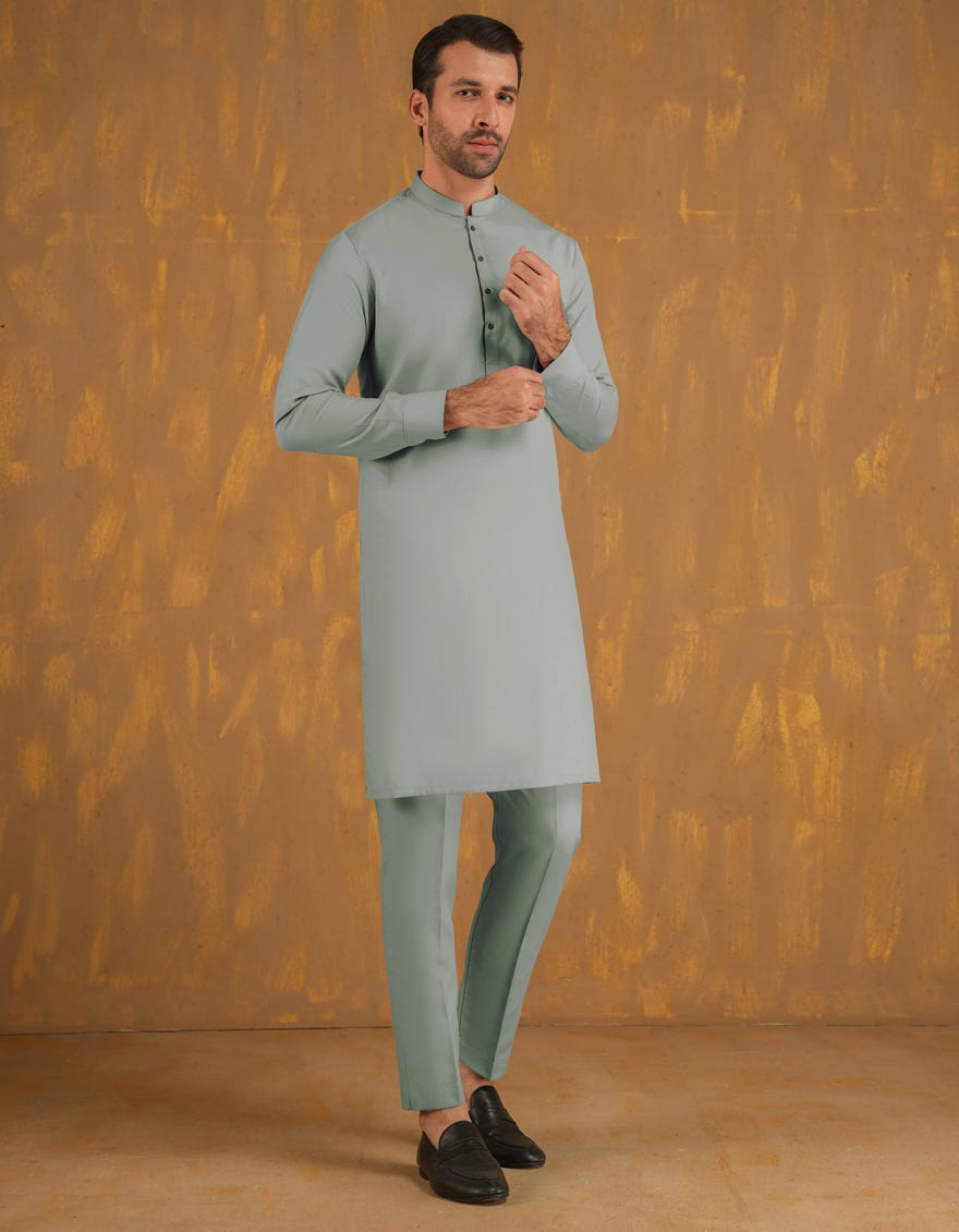 BLUISH GREY COTTON UNSTITCHED KAMEEZ SHALWAR FABRIC