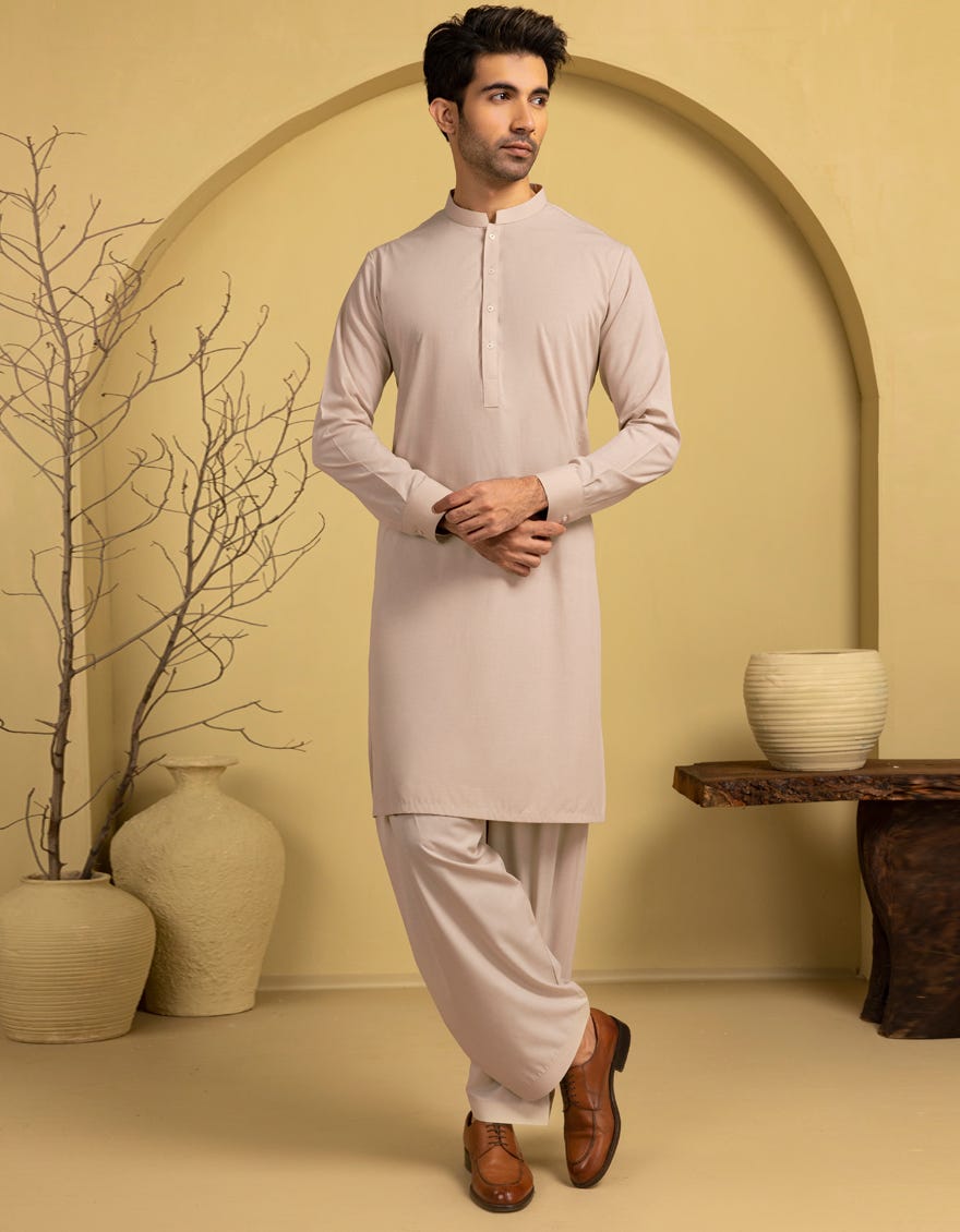 FAWN BLENDED UNSTITCHED KAMEEZ SHALWAR FABRIC