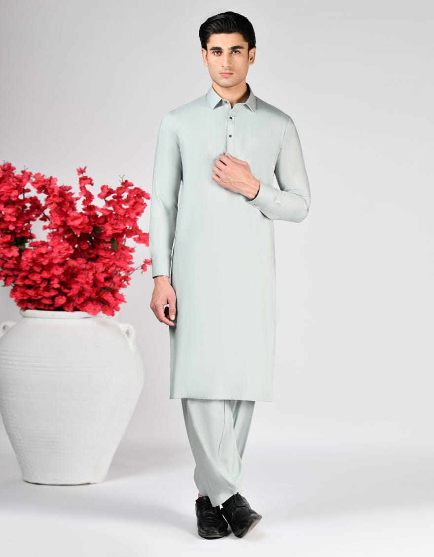 MINT GREEN BLENDED UNSTITCHED KAMEEZ SHALWAR FABRIC