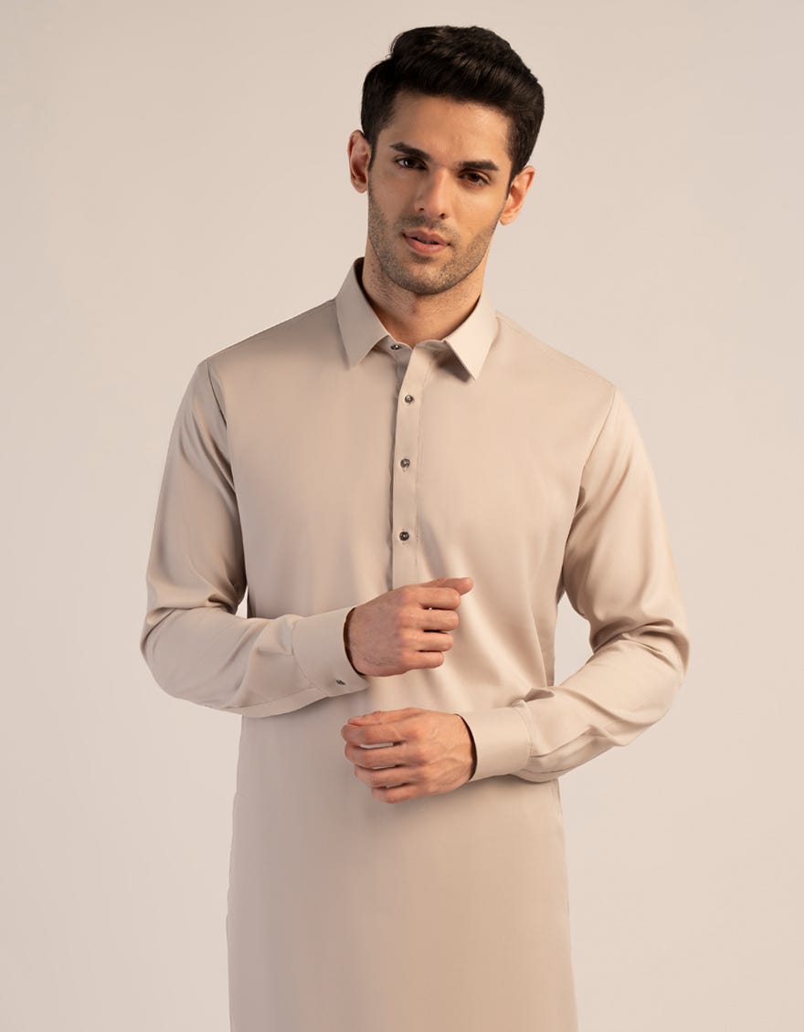 PALE GREY BLENDED UNSTITCHED KAMEEZ SHALWAR FABRIC