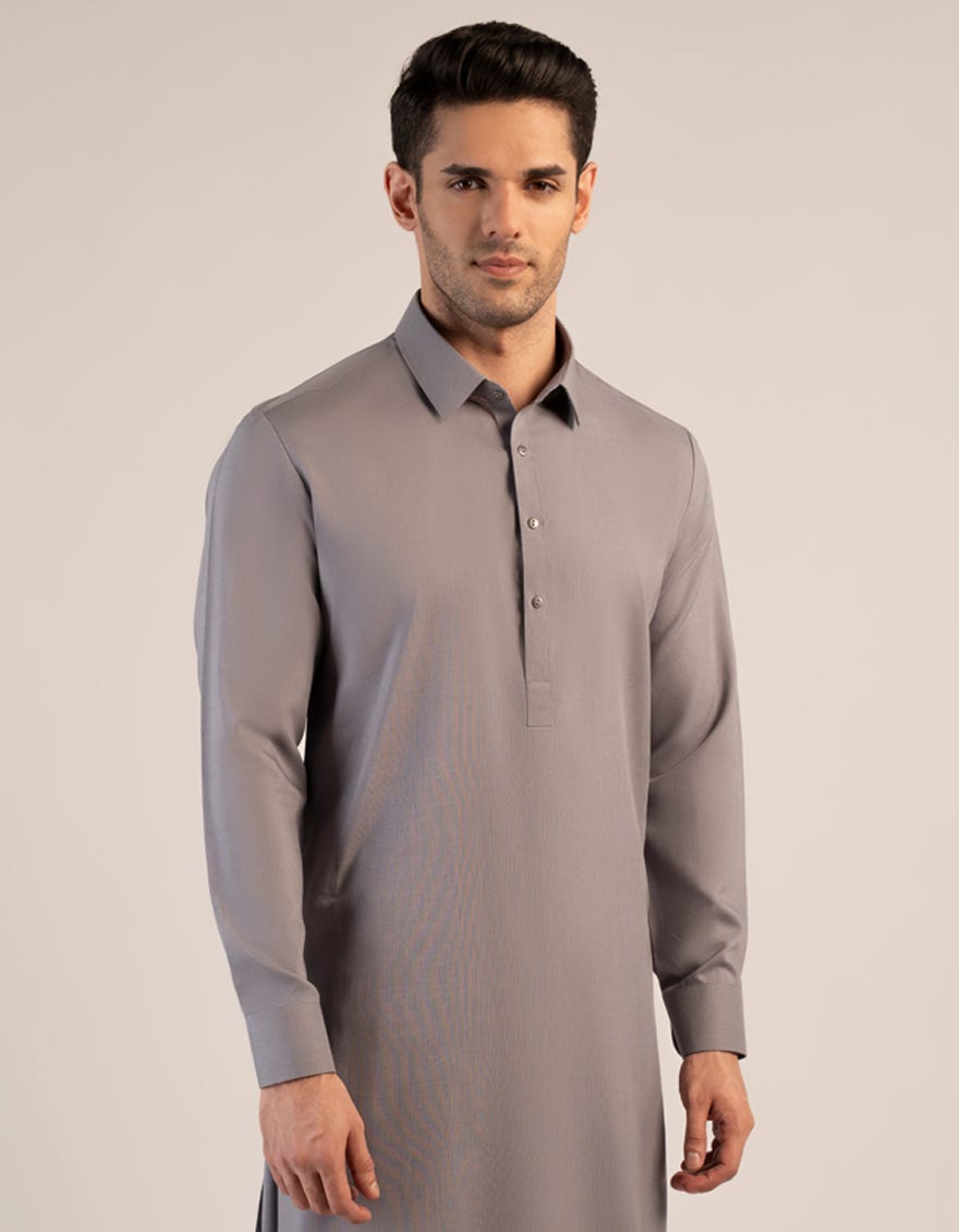 LIGHT GREY BLENDED UNSTITCHED KAMEEZ SHALWAR FABRIC