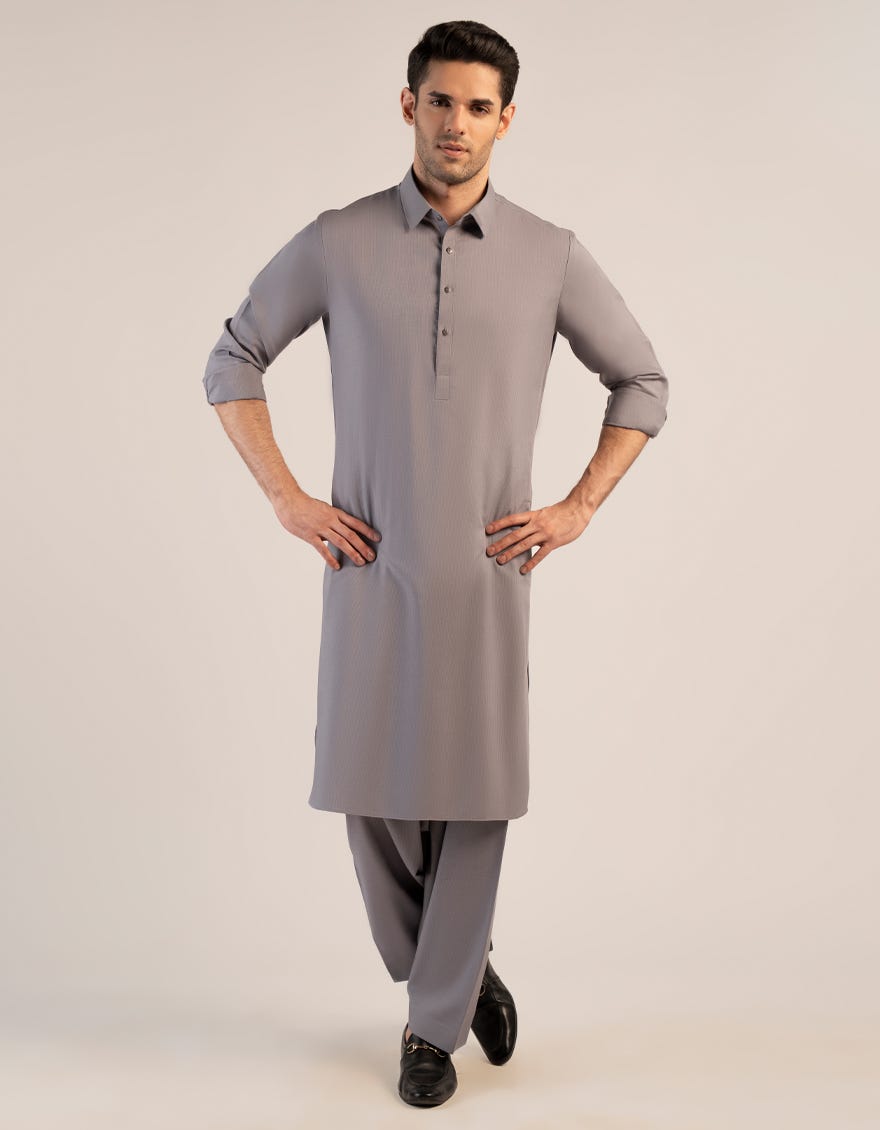 LIGHT GREY BLENDED UNSTITCHED KAMEEZ SHALWAR FABRIC