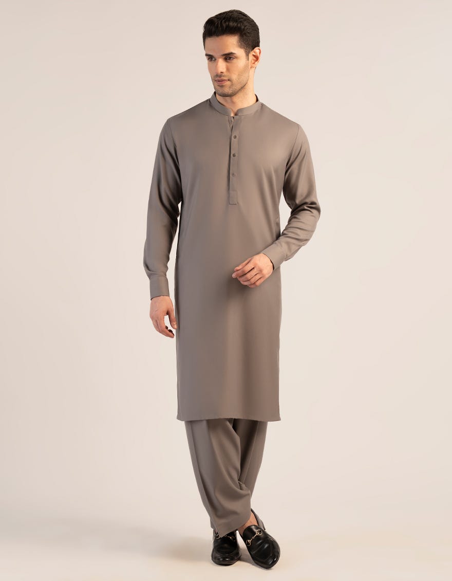 GREY BLENDED UNSTITCHED KAMEEZ SHALWAR FABRIC