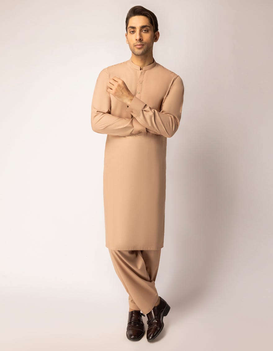 TEA PINK BLENDED UNSTITCHED KAMEEZ SHALWAR FABRIC