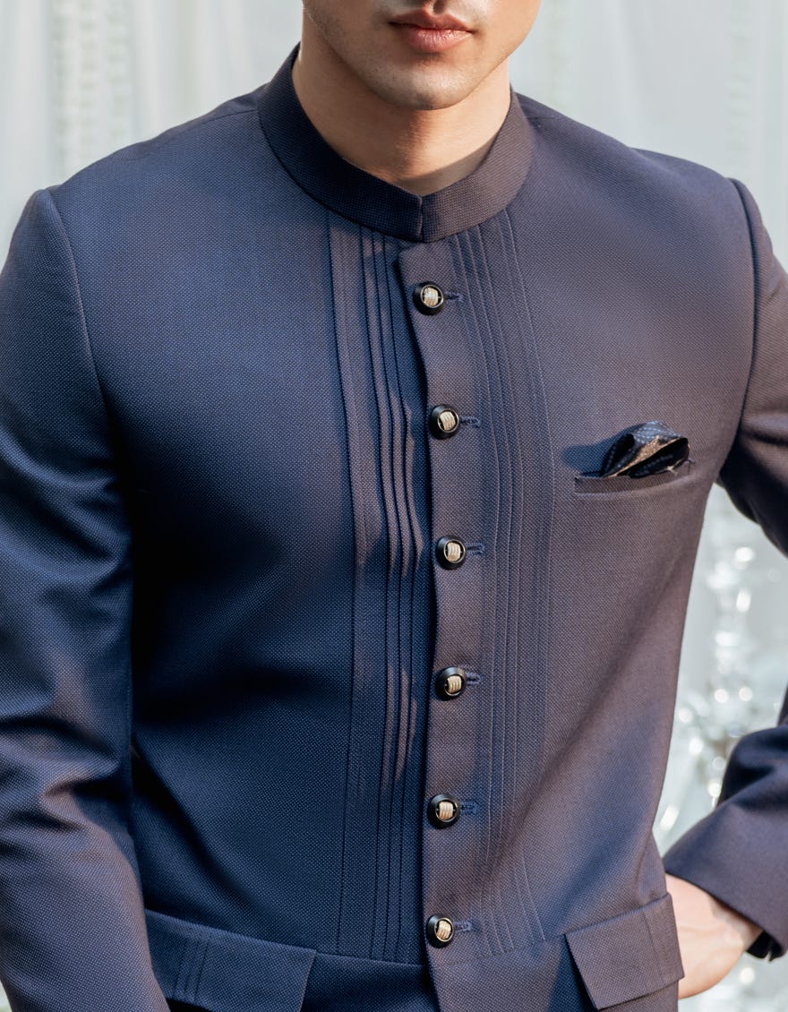 Blue Suiting Prince Coat | Jjpj-A-48073