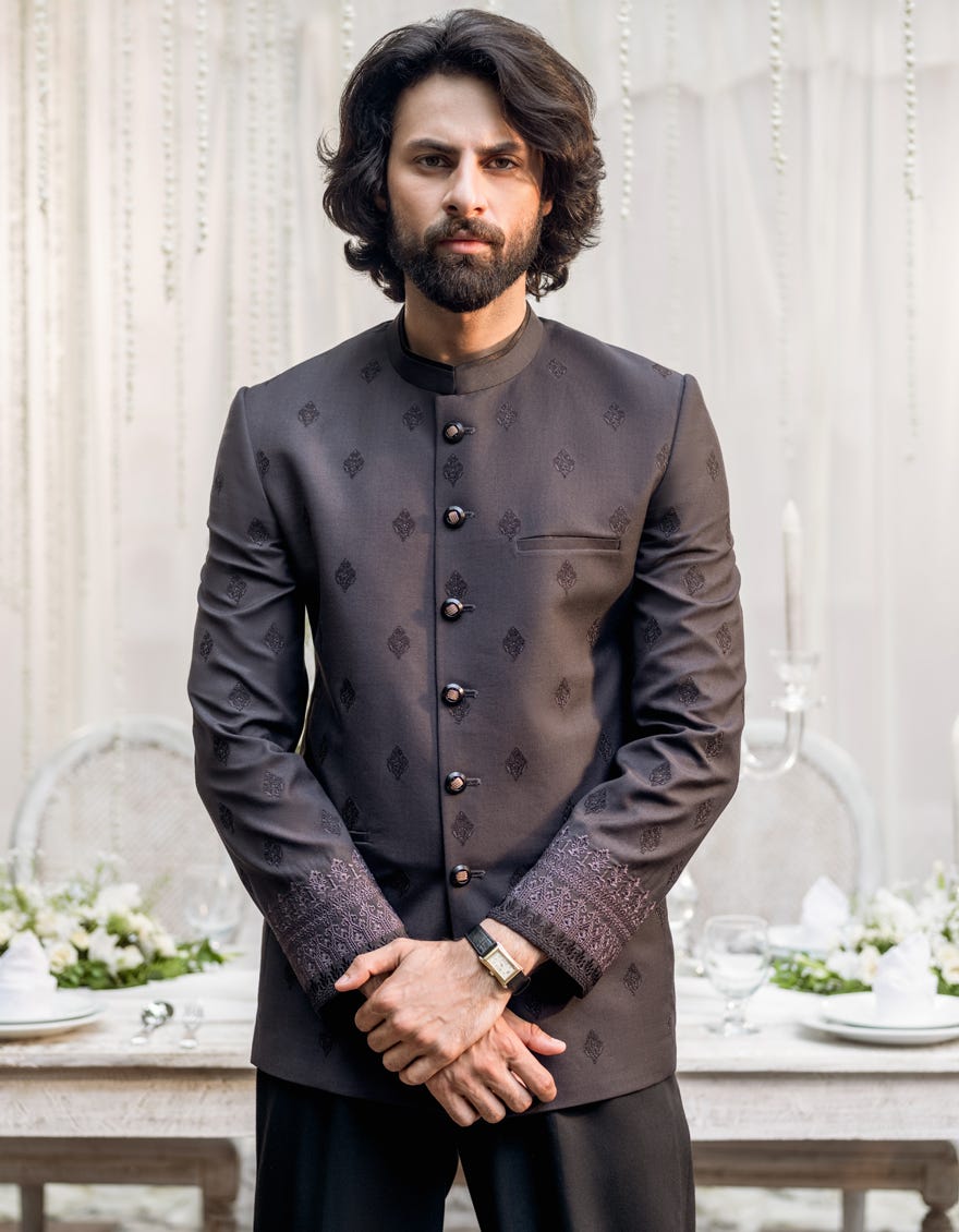 Black Suiting Prince Coat | Jjpj-48115