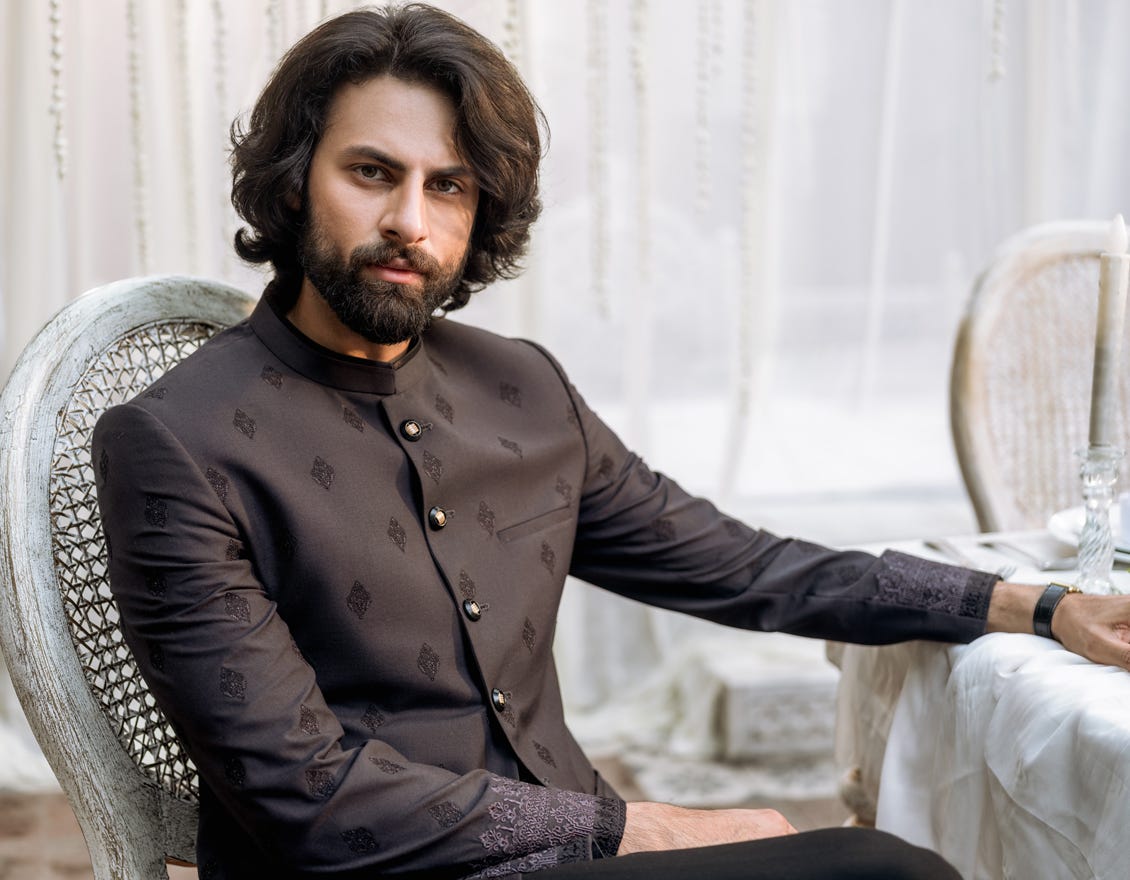 Black Suiting Prince Coat | Jjpj-48115