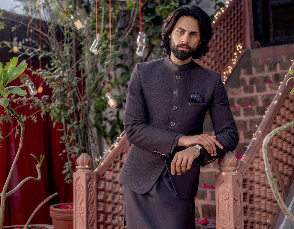 Dark Brown Blended Prince Coat | Jjpjkp-A-48152