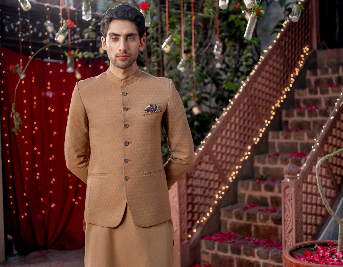 Brown Blended Prince Coat | Jjpjkp-A-48149