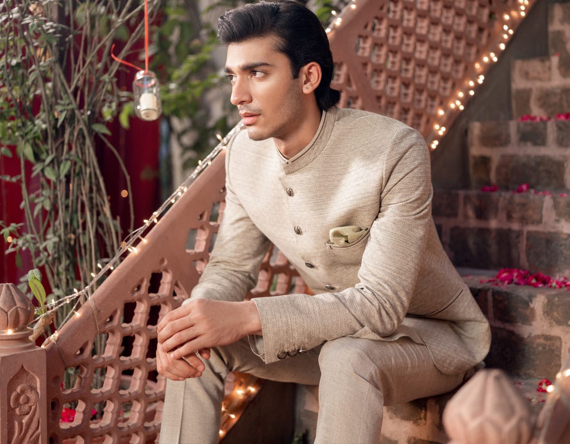 Beige Blended Prince Coat | Jjpjkp-A-48151