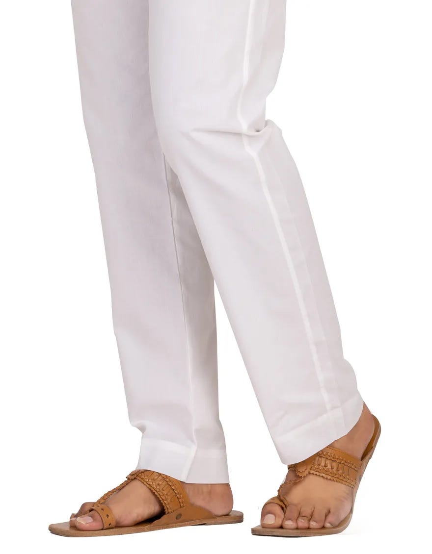 OFF WHITE COTTON TROUSERS | JTP-A-303-R14