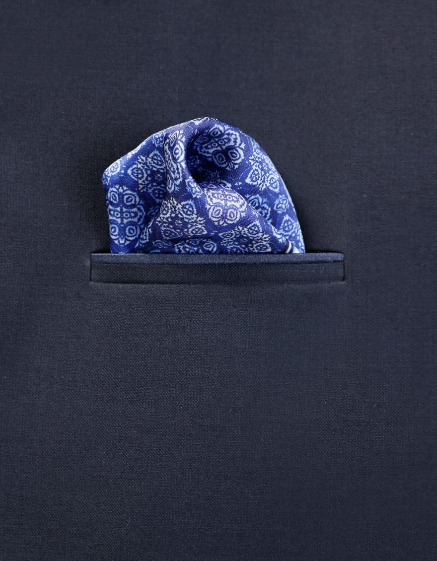 Denim Blue Pocket Square | Jjpsq-A-0019