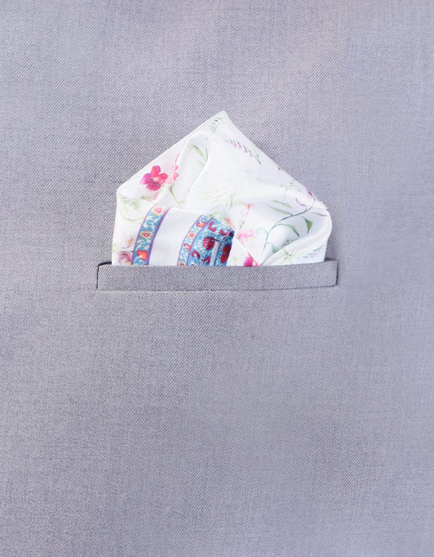 Optical White Pocket Square | Jjpsq-A-0021