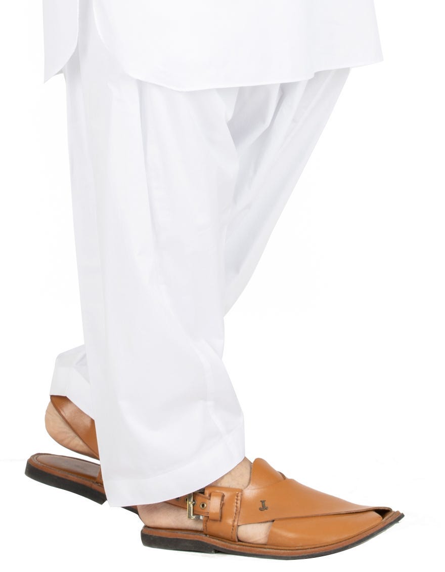 White Cotton Shalwar | JJS-109