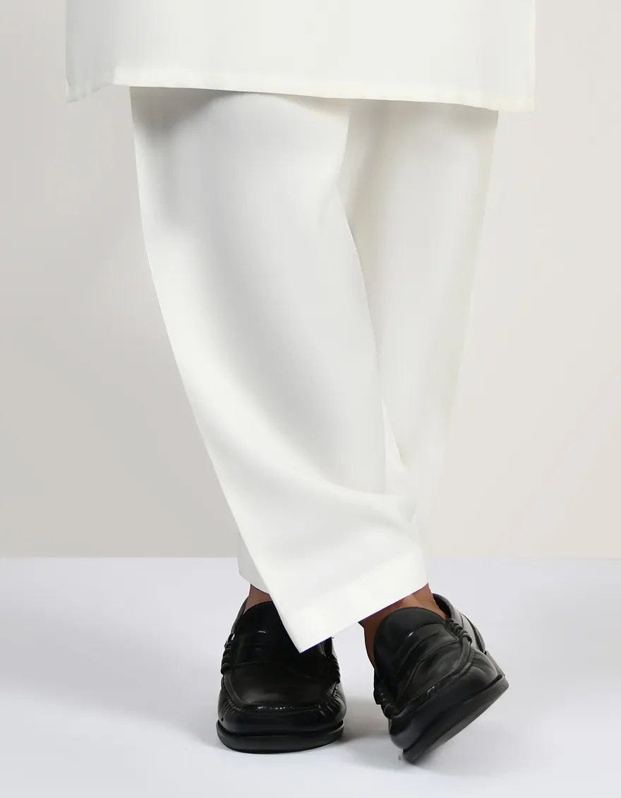 OFF WHITE BLENDED SHALWAR | JJS-102-R14