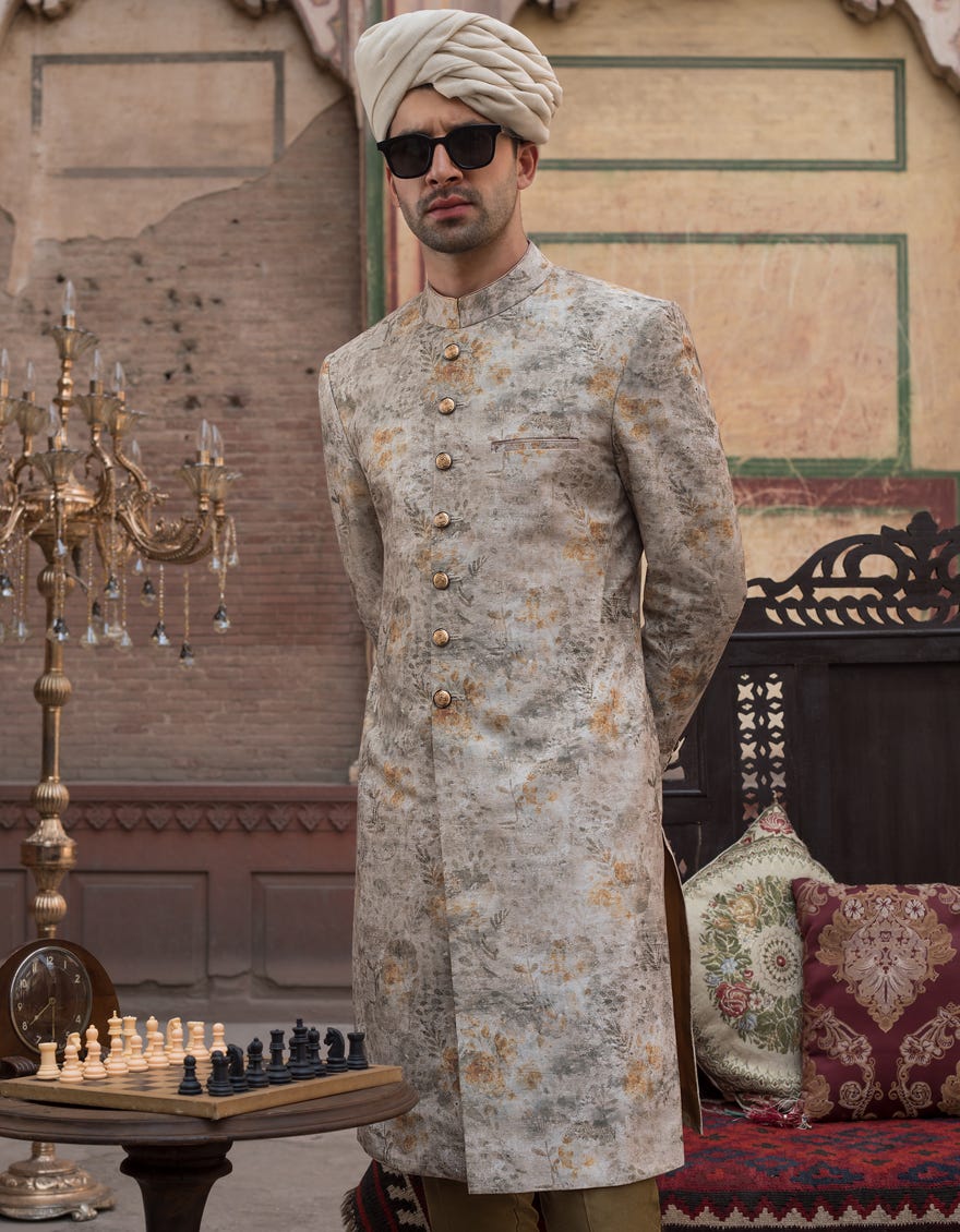 KHAKI SHERWANI | JJSW-528