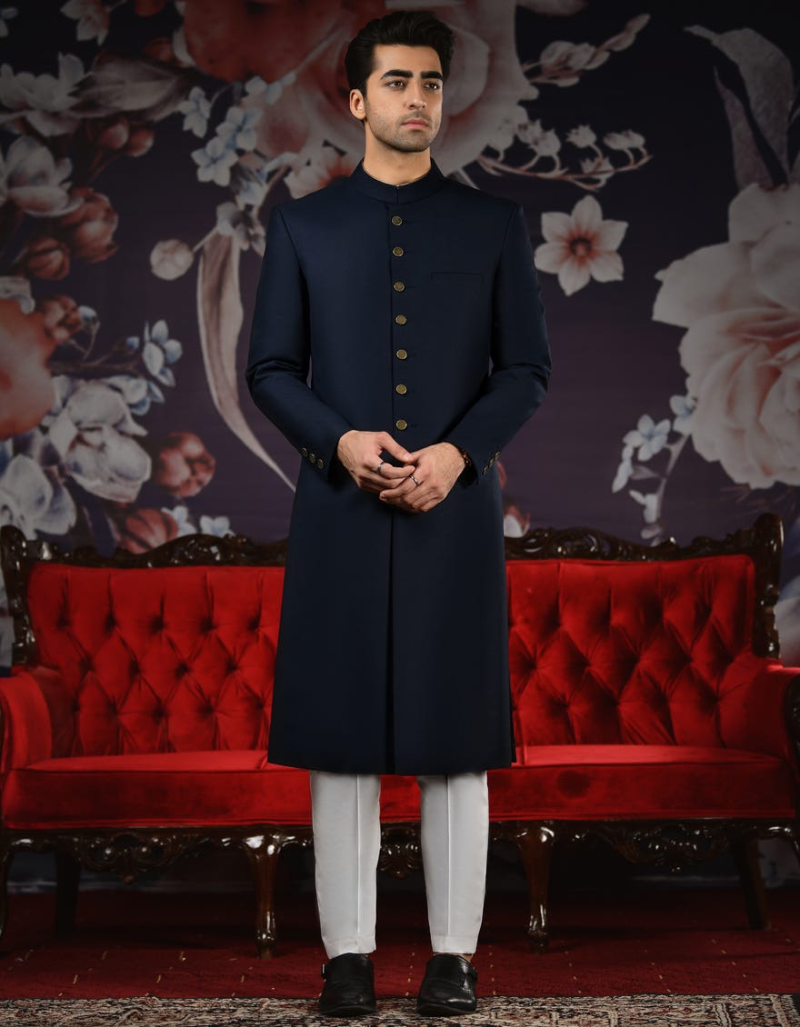 NAVY BLUE SHERWANI | JJSW-534