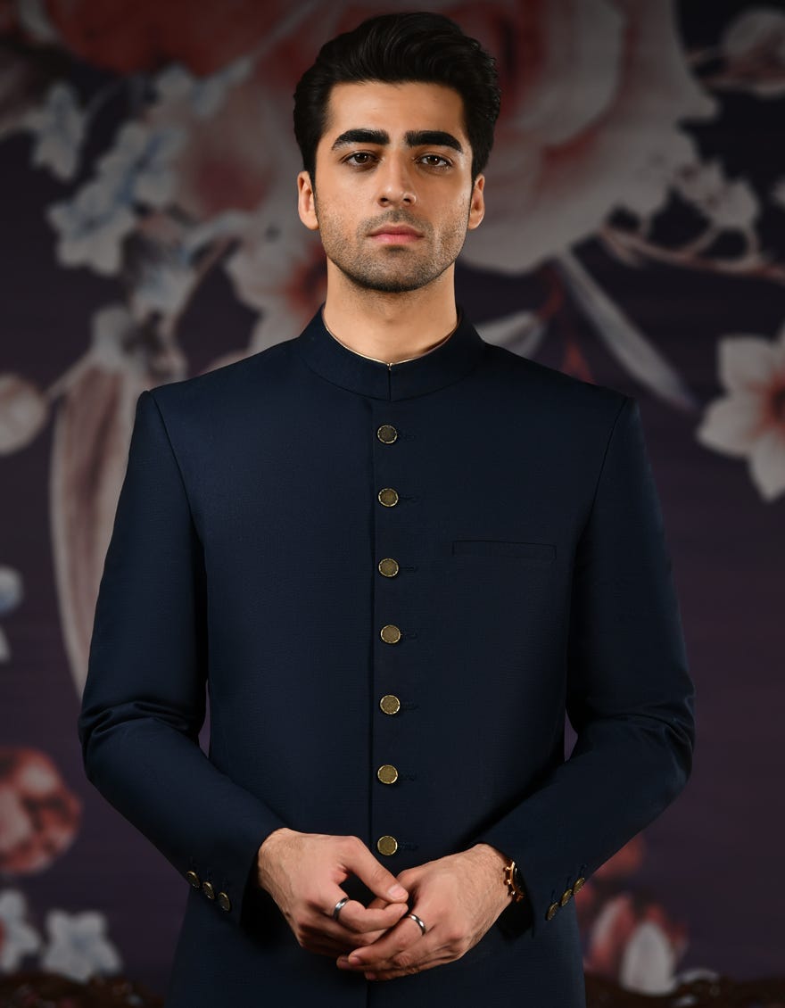 NAVY BLUE SHERWANI | JJSW-534