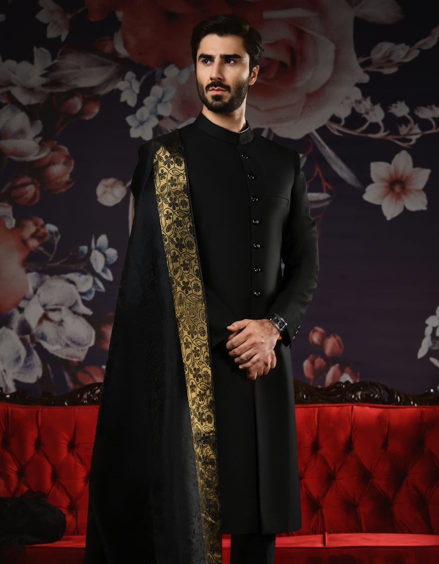 BLACK SHERWANI | JJSW-535
