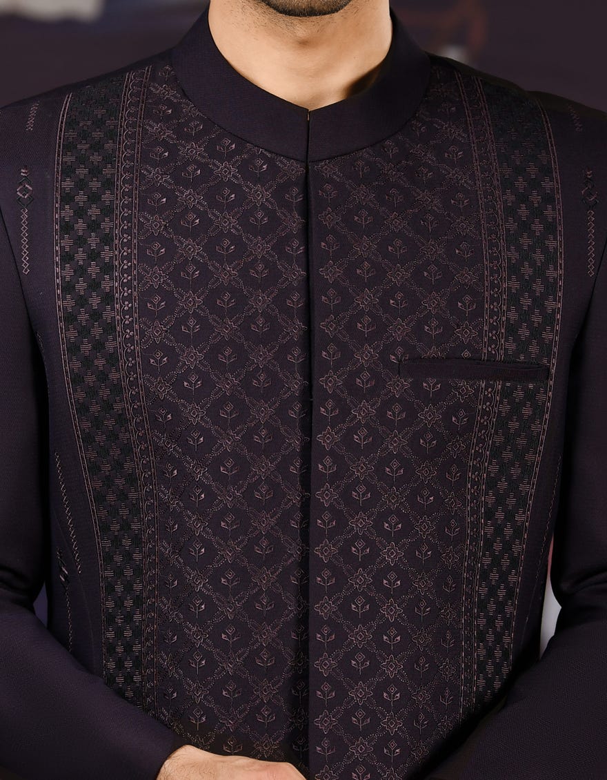 PURPLE SUITING SHERWANI | JJSWP-539