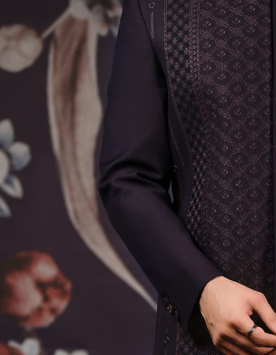 PURPLE SUITING SHERWANI | JJSWP-539