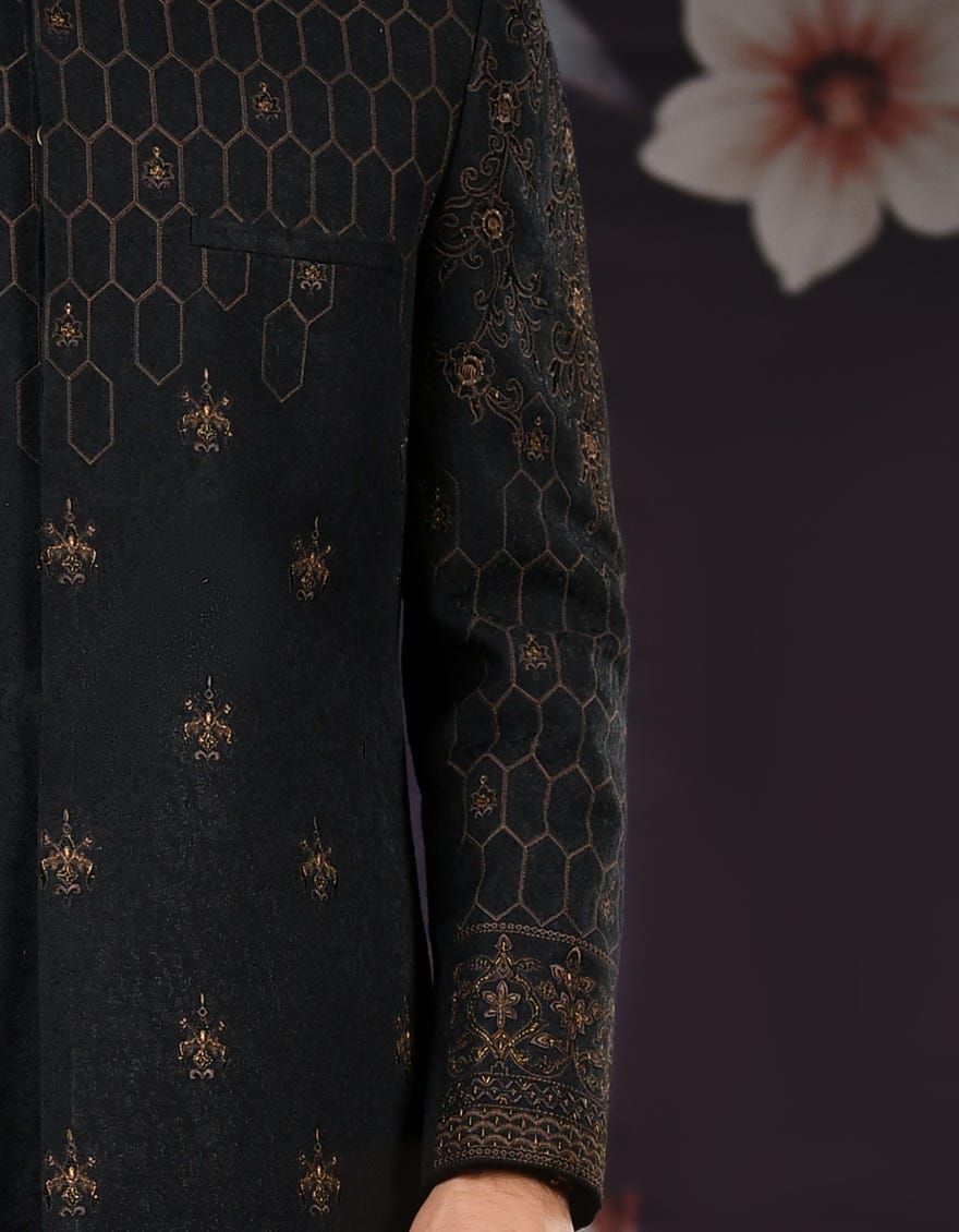 BLACK SHERWANI | JJSW-540