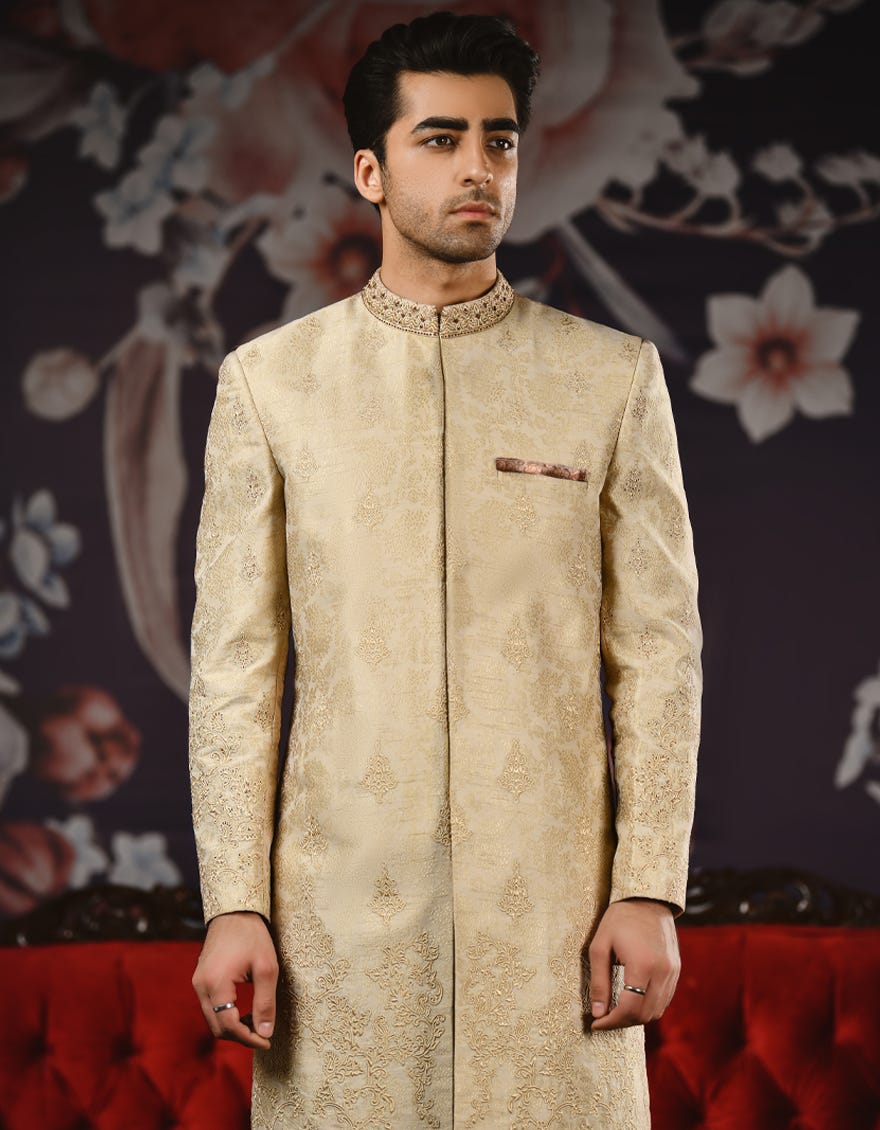 DULL GOLD SHERWANI | JJSW-543