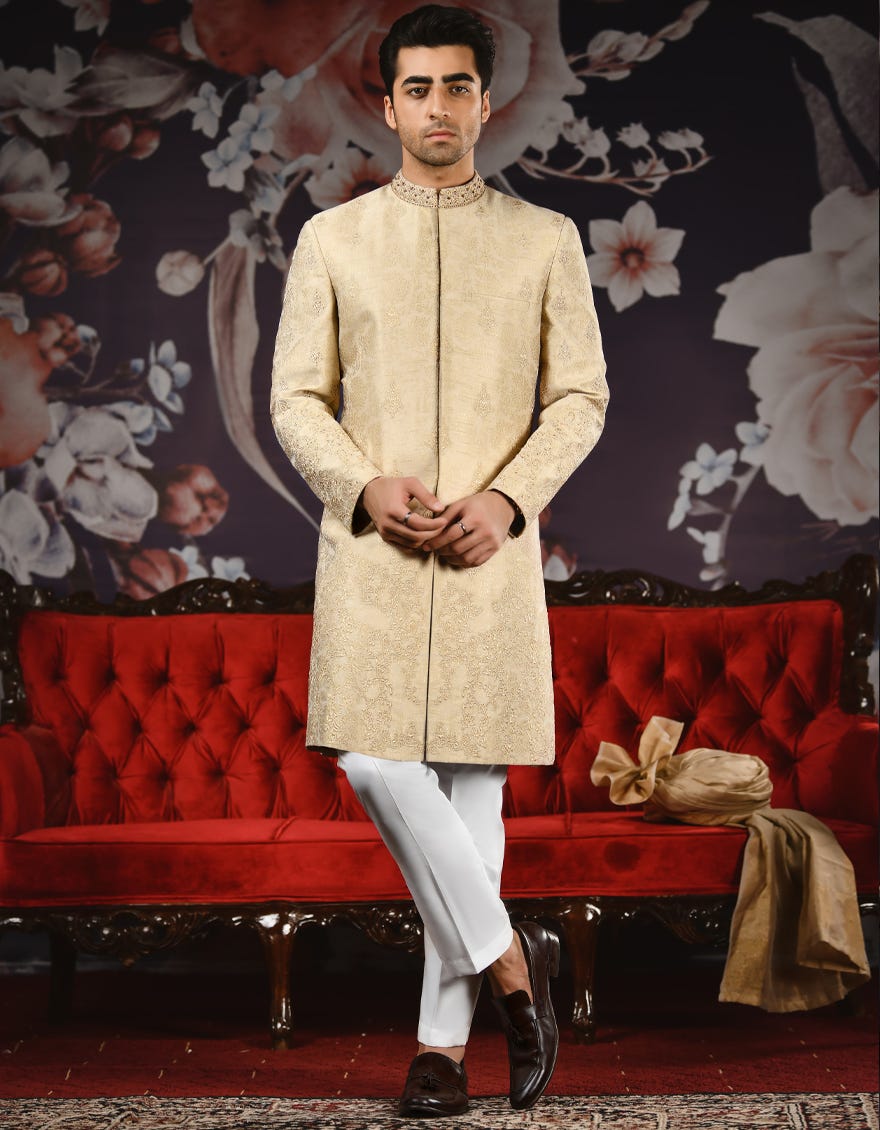 DULL GOLD SHERWANI | JJSW-543